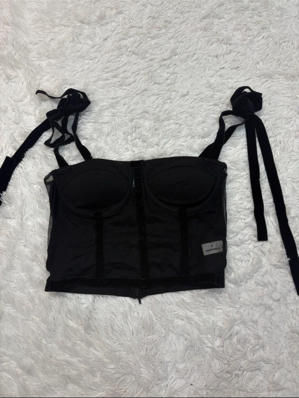 Commense Black Strap Tie Bustier Top - Picture 3 of 12